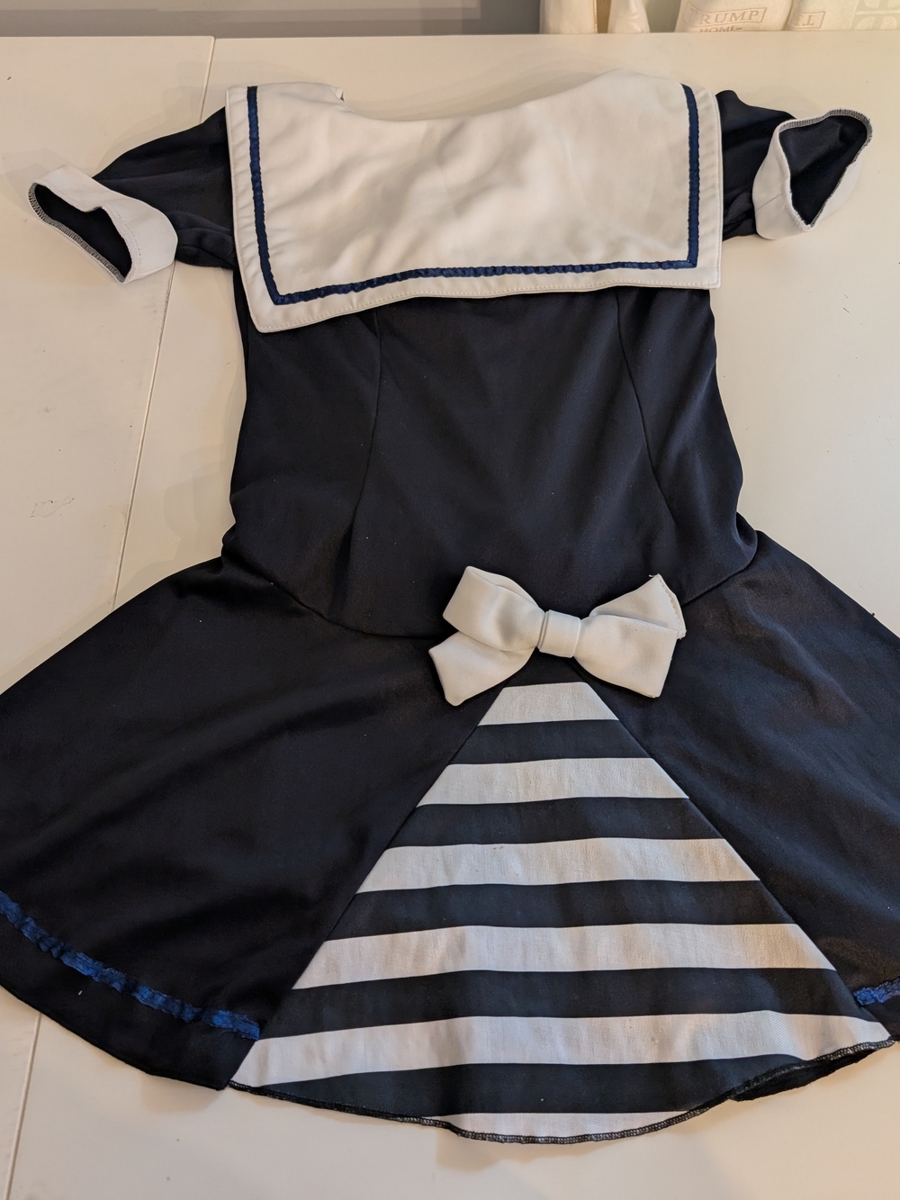 Women's Xs Halloween Costume Navy and White Sailor Dress Costume with BowCosplay